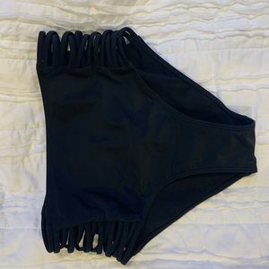black hollister high waisted bikini bottoms